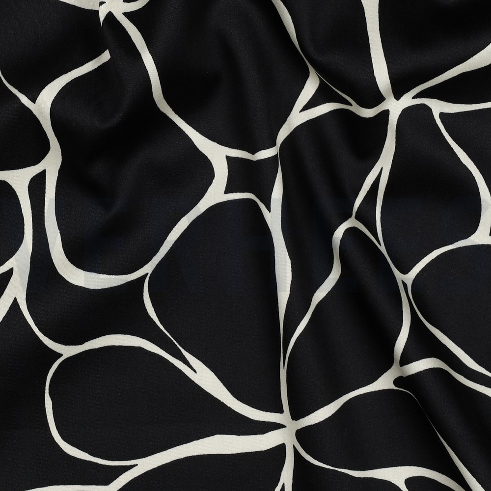COTTON SATIN FLOWERS BLACK #7