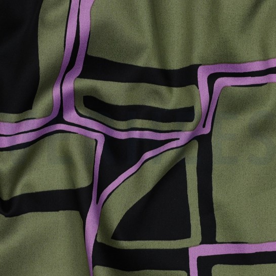 COTON SATIN GEOMETRIQUE NOIR #7