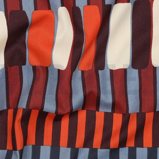 BAUMWOLLE VISKOSE STREIFEN JEANSBLAU #7