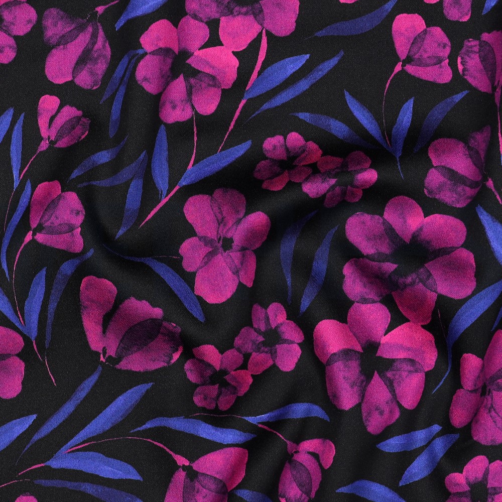 COTTON SATIN DIGITAL FLOWERS FUCHSIA #7