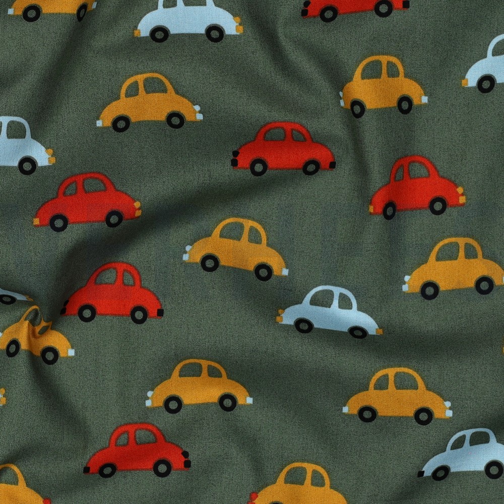 FINE POPLIN CARS ARMY GREEN #7