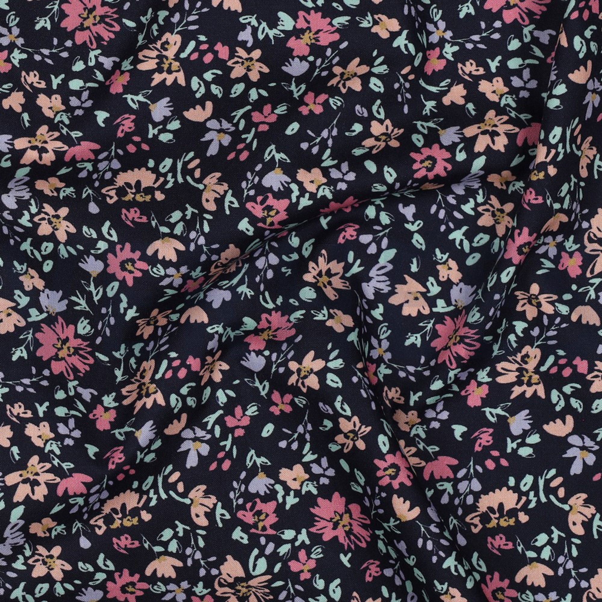 FINE POPLIN FLOWERS NAVY (high resolution) #2
