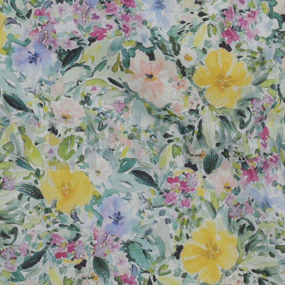 COTTON VOILE DIGITAL FLOWERS MULTICOLOUR #7