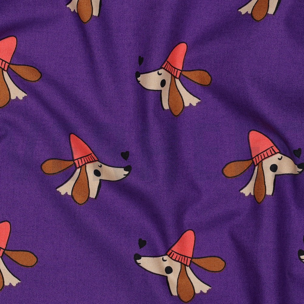 FINE POPLIN DOGS PURPLE #7
