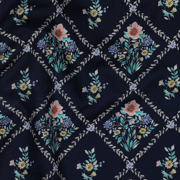 FINE POPLIN DIGITAL FLOWERS NAVY (thumbnail) #2