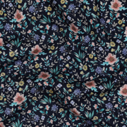 FINE POPLIN DIGITAL FLOWERS NAVY (thumbnail) #2