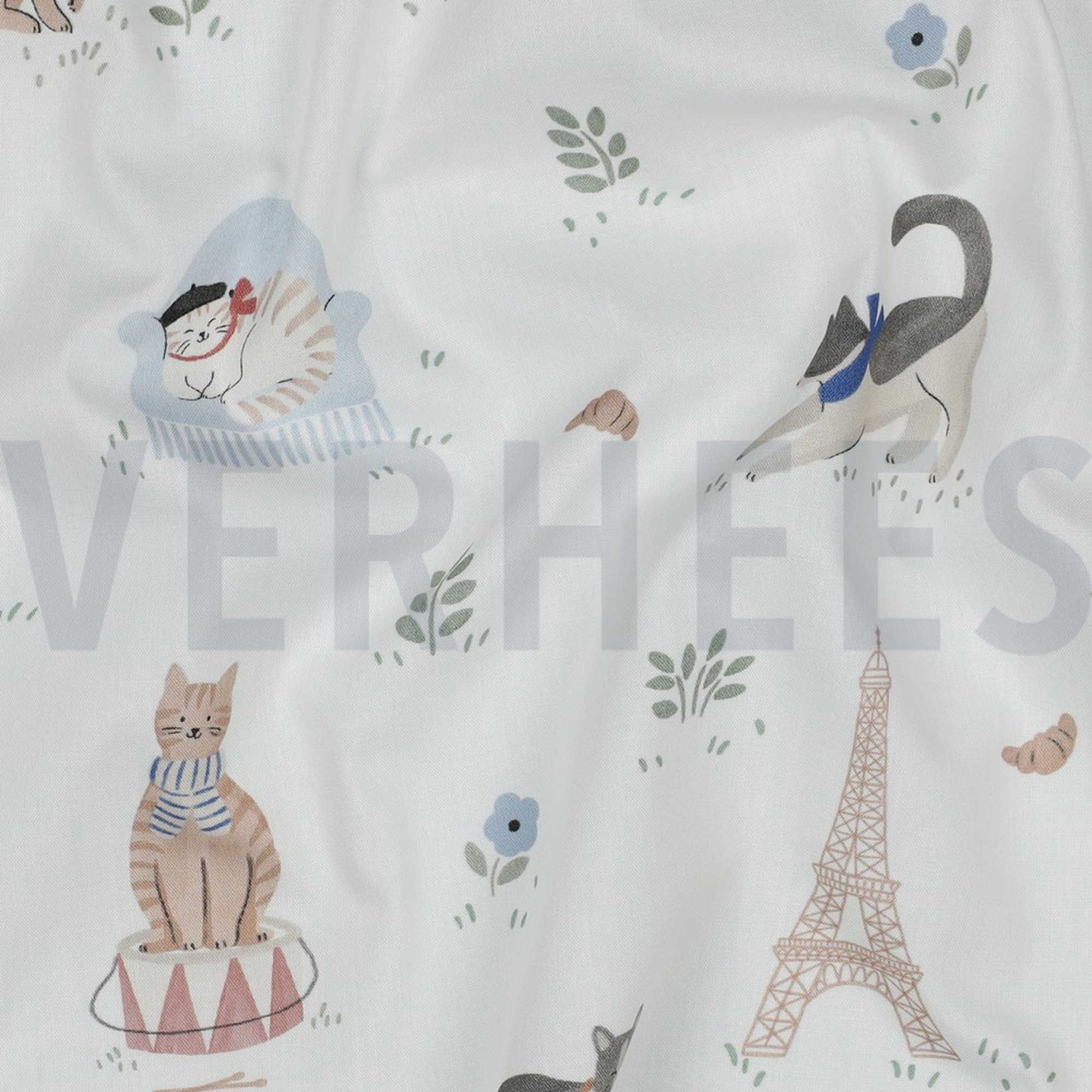 BAUMWOLLE POPELINE DIGITAL VIVE LA FRANCE WEISS (high resolution) #2