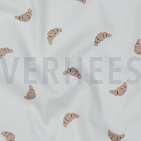 KATOENEN POPLIN DIGITAAL VIVE LA FRANCE WIT #7