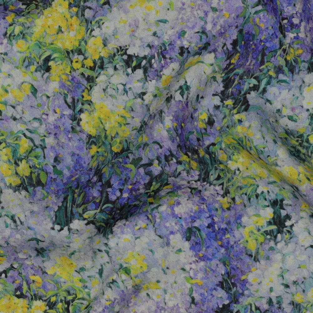 VISCOSE RADIANCE DIGITAL FLOWERS BLUE #7