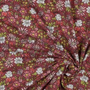 FRENCH TERRY FLEURS ROSE FONCÉ (thumbnail) #2