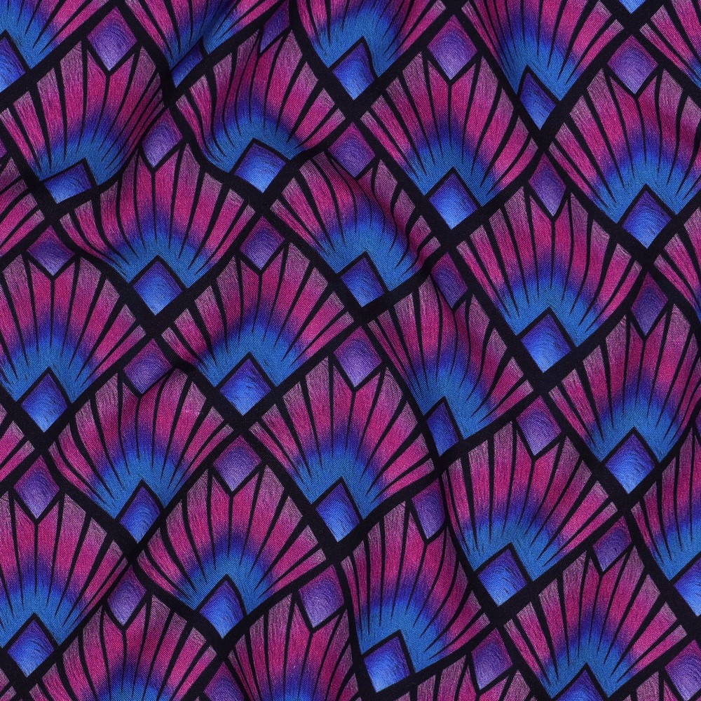 VISCOSE RADIANCE DIGITAL GRAPHIQUE BLEU MARINE #7