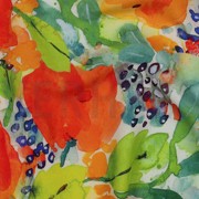 VISCOSE RADIANCE DIGITAAL BLOEMEN ORANJE (thumbnail) #2