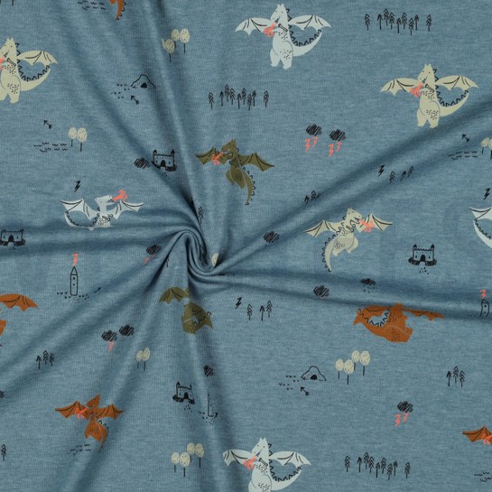 JERSEY MELANGE NEON DRAGONS BLUE SHADOW #7