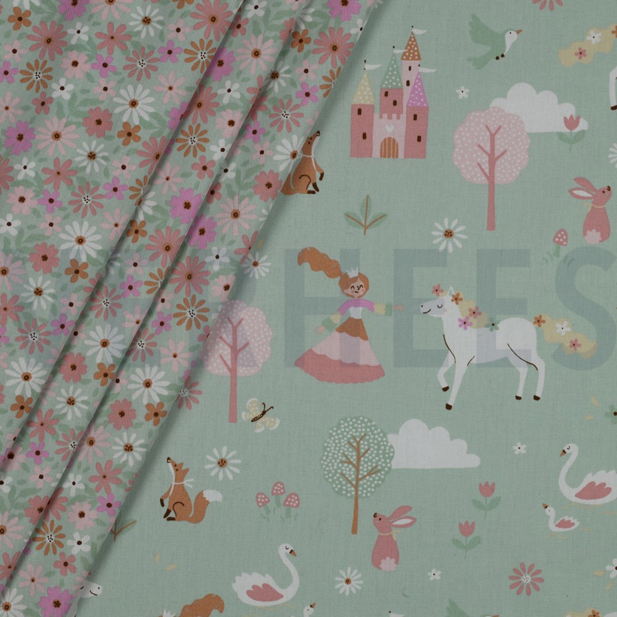 POPLIN CASTLES LIGHT MINT (high resolution) #2