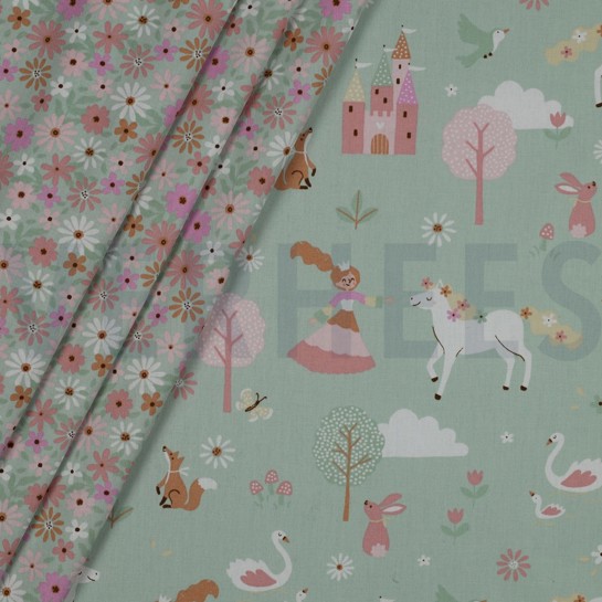 POPLIN CASTLES LIGHT MINT #7