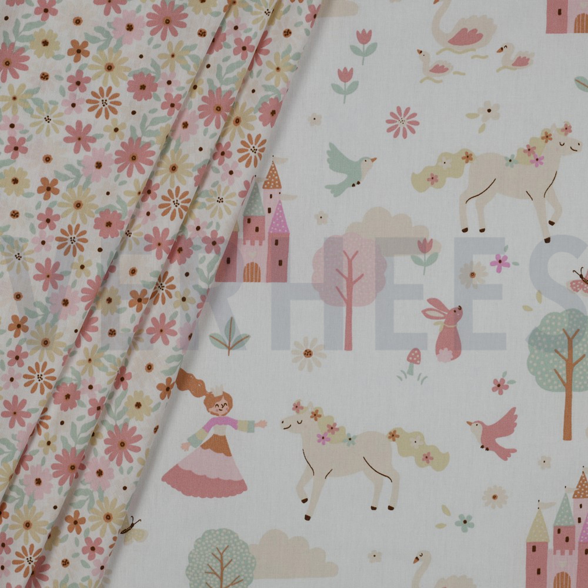 BAUMWOLLE POPELINE SCHLÖSSER WEISS (high resolution) #2