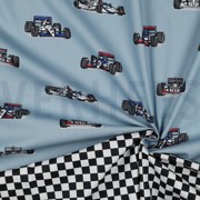 KATOENEN POPLIN RACEAUTO’S LICHTBLAUW (thumbnail) #2