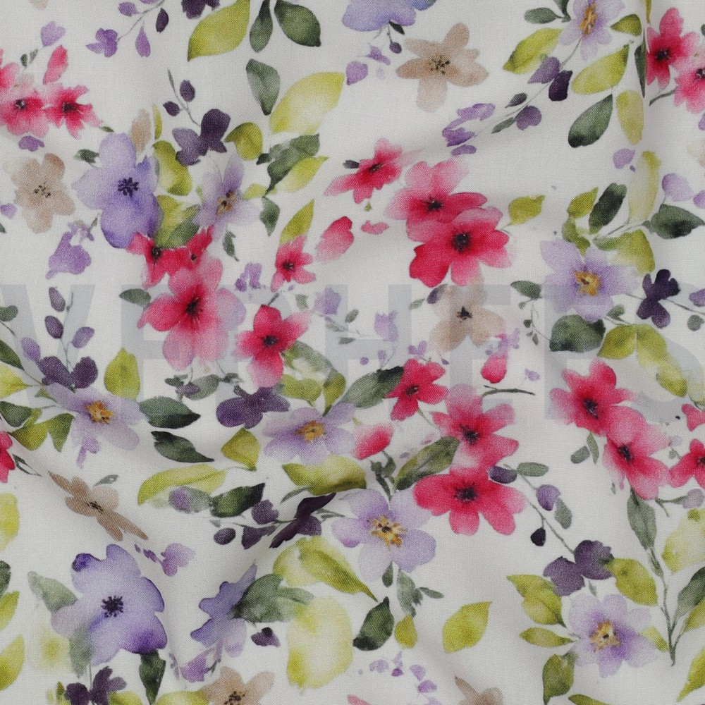VISKOSE RADIANCE DIGITAL BLUMEN WEISS #7