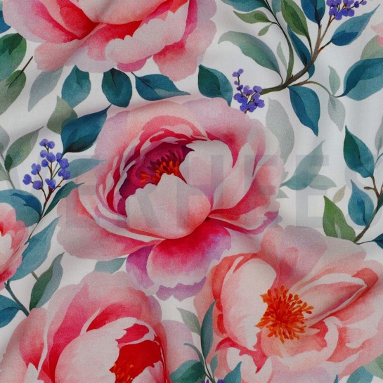 VISCOSE RADIANCE DIGITAL FLEURS BLANC #7