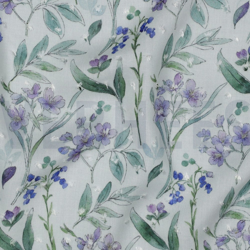 VISCOSE DOBBY DIGITAL FLEURS BLANC #7