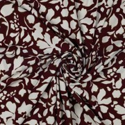 VISCOSE POPLIN STRETCH BIG FLOWERS BURGUNDY (thumbnail) #2