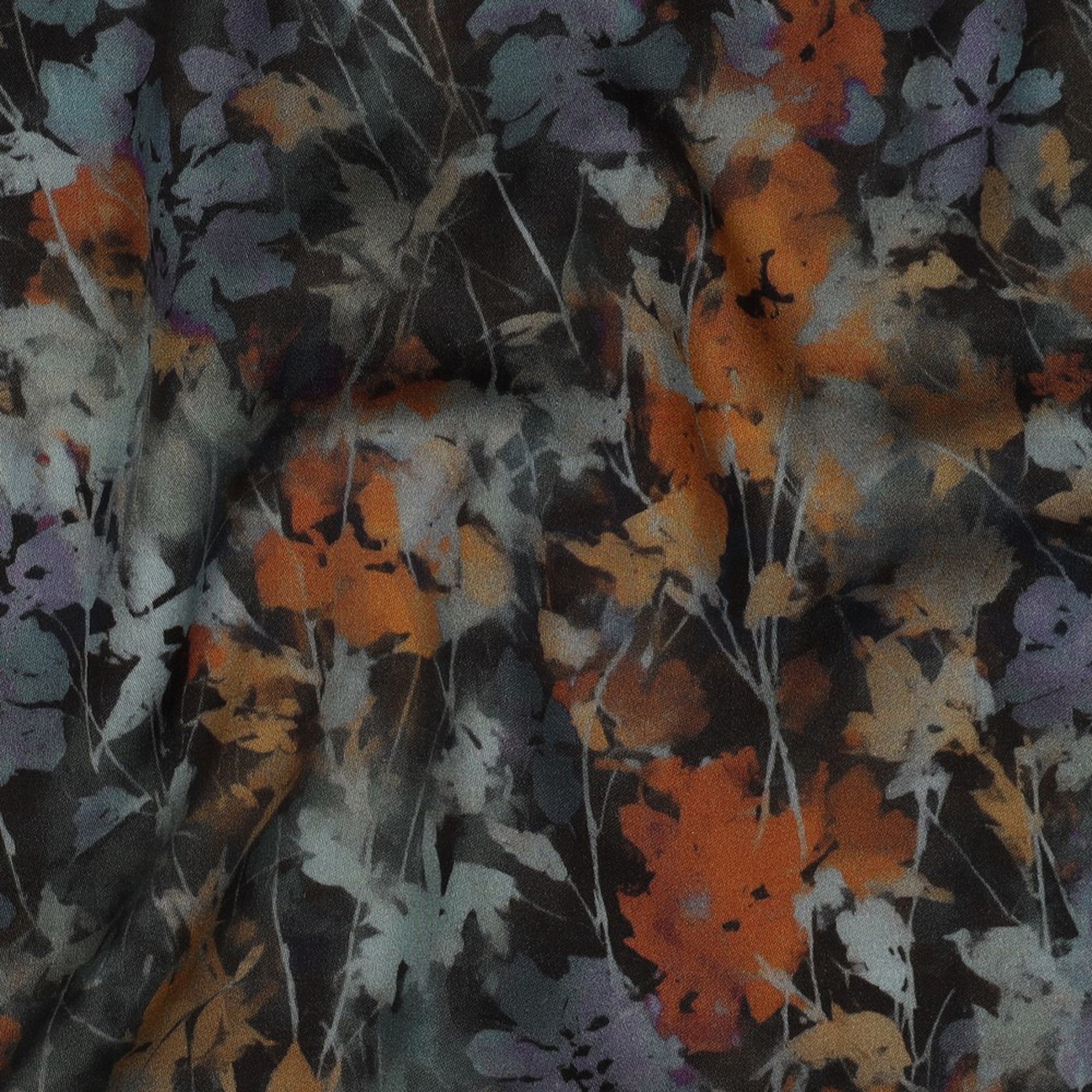 VISCOSE SATIJN DIGITAAL BLOEMEN ZWART (high resolution) #2