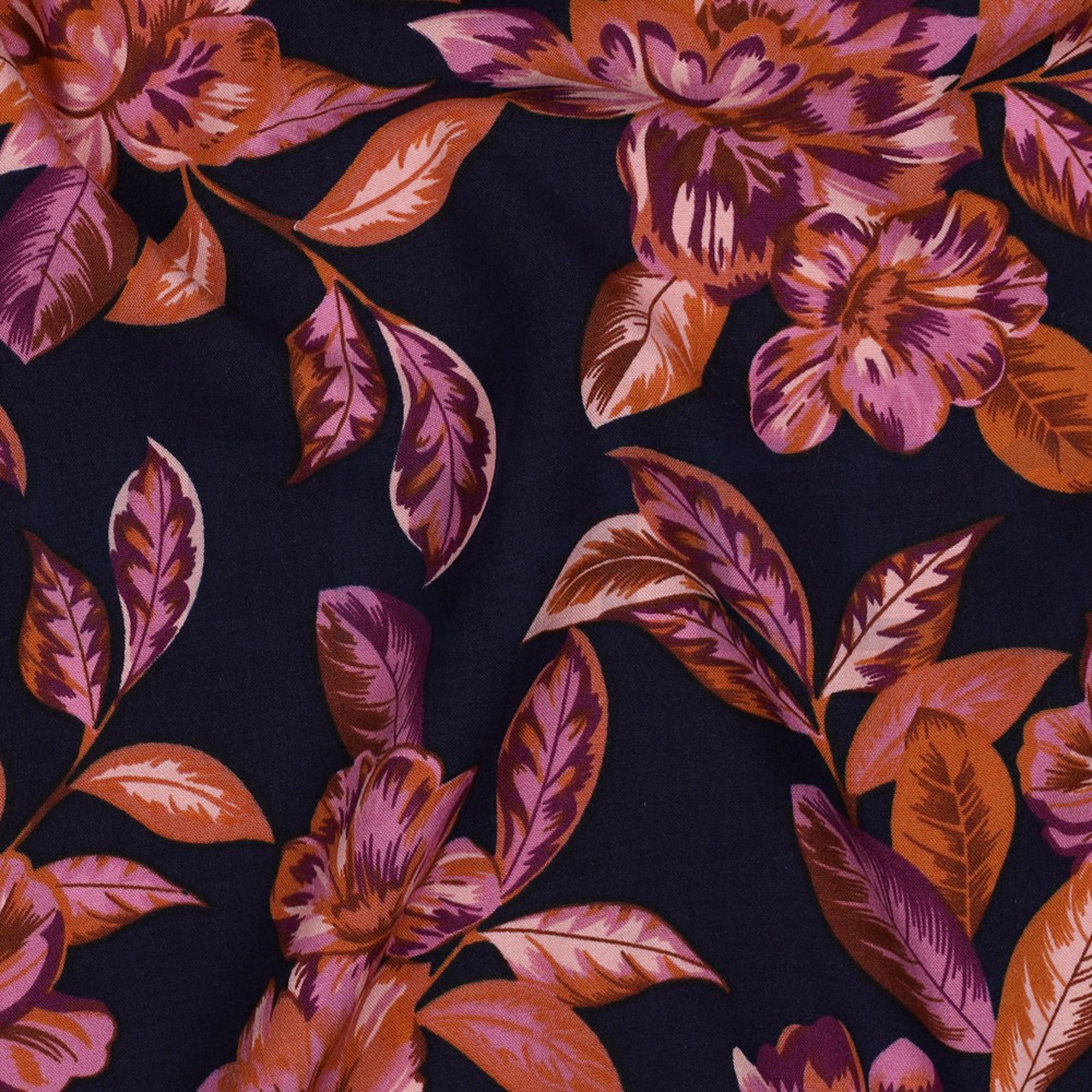 VISCOSE STRETCH FLOWERS NAVY (high resolution) #2
