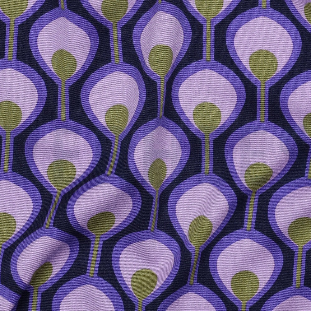 VISCOSE ROSELLA STRETCH ABSTRACT DARK PURPLE #7