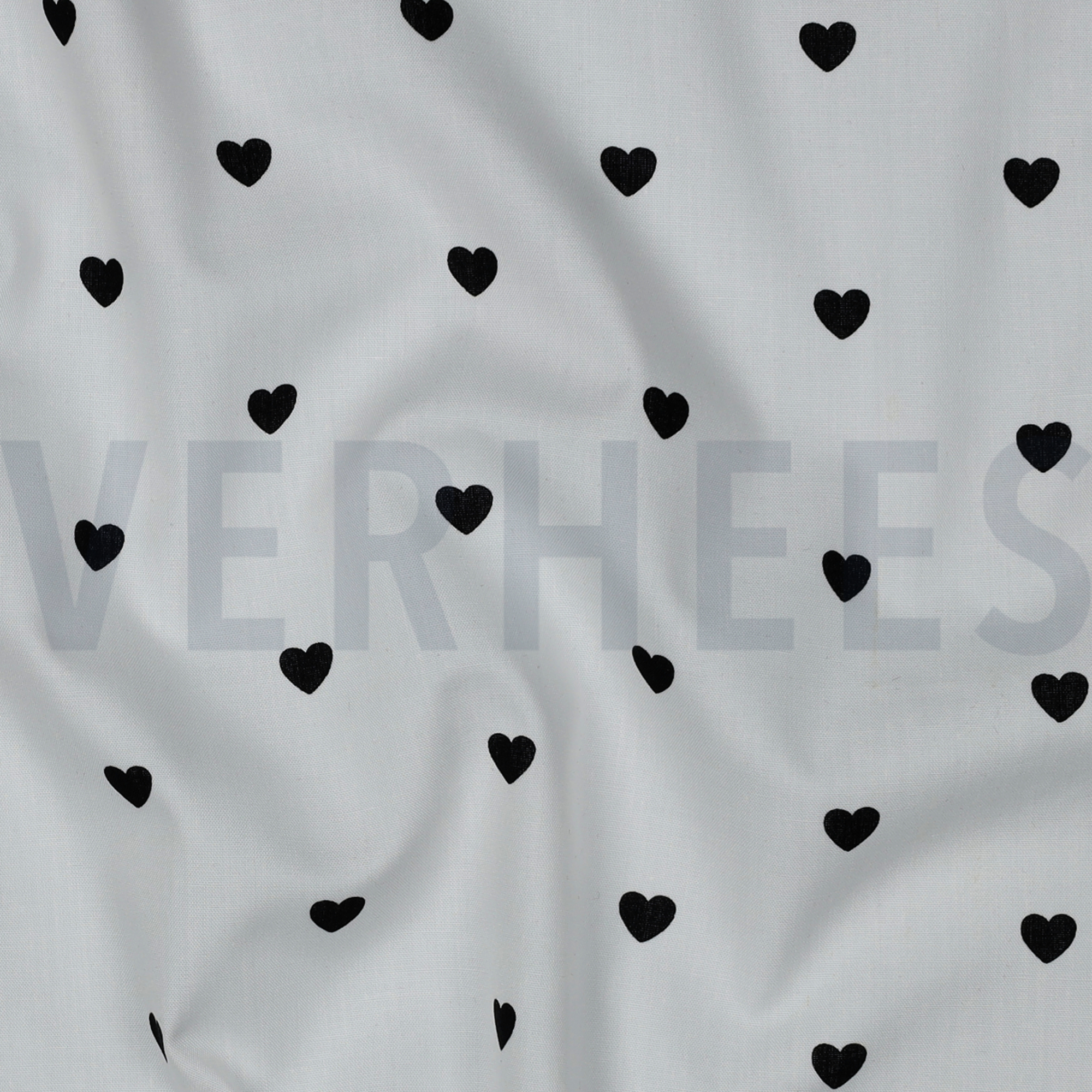 FINE POPLIN HEARTS WHITE/BLACK (high resolution) #2