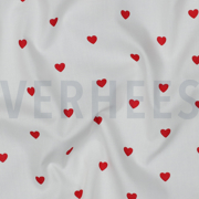 FINE POPLIN HEARTS WHITE/DARK RED (thumbnail) #2