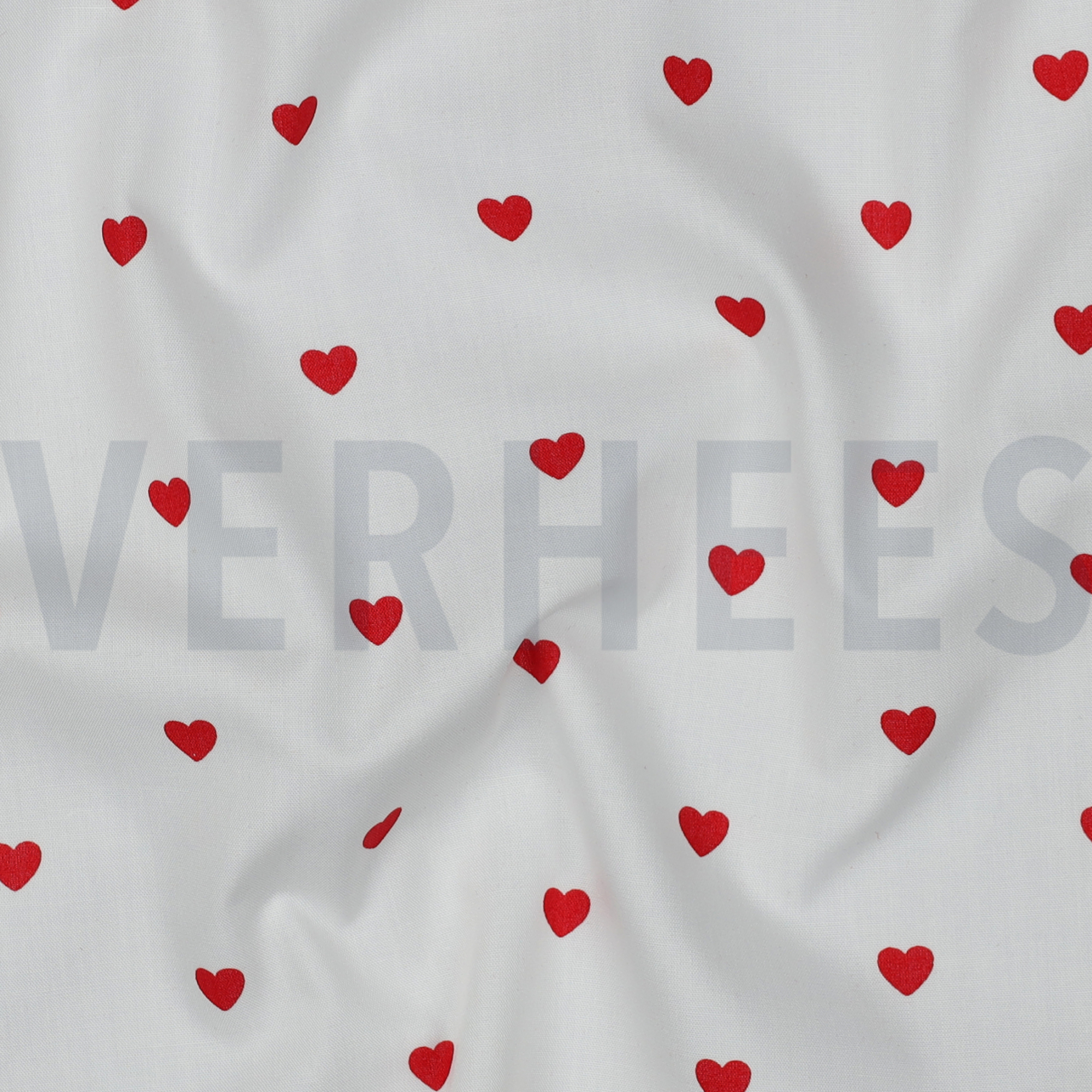 FINE POPLIN HEARTS WHITE/DARK RED (high resolution) #2