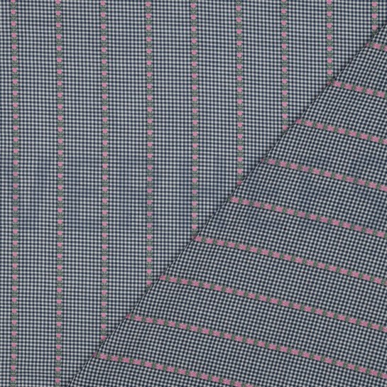 COTTON JACQUARD FLOWERS BLUE/WHITE #7