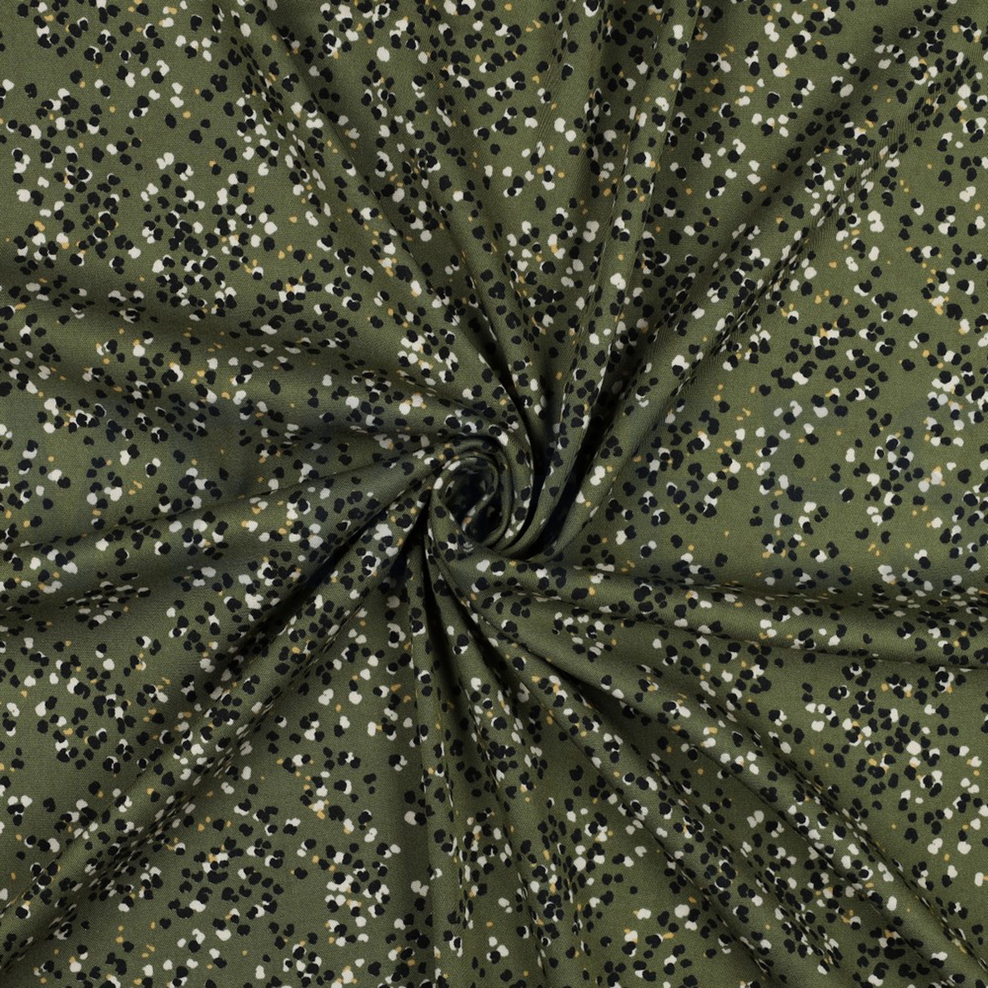 VISKOSE ROSELLA STRETCH PUNKTE MOOSGRÜN (high resolution) #2