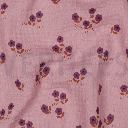 DOUBLE GAUZE FLOWERS MAUVE #7
