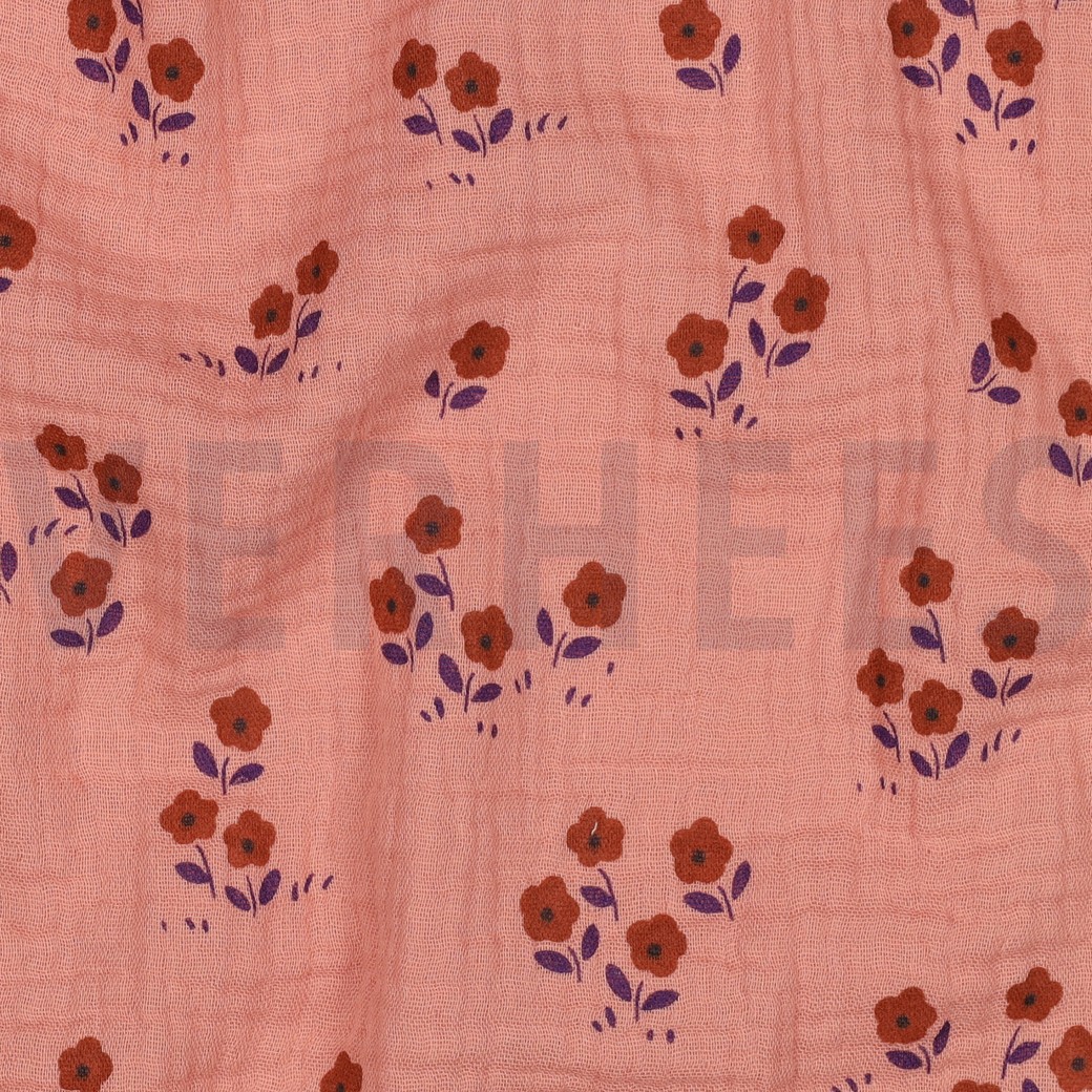 DOUBLE GAUZE FLOWERS PEACH #7