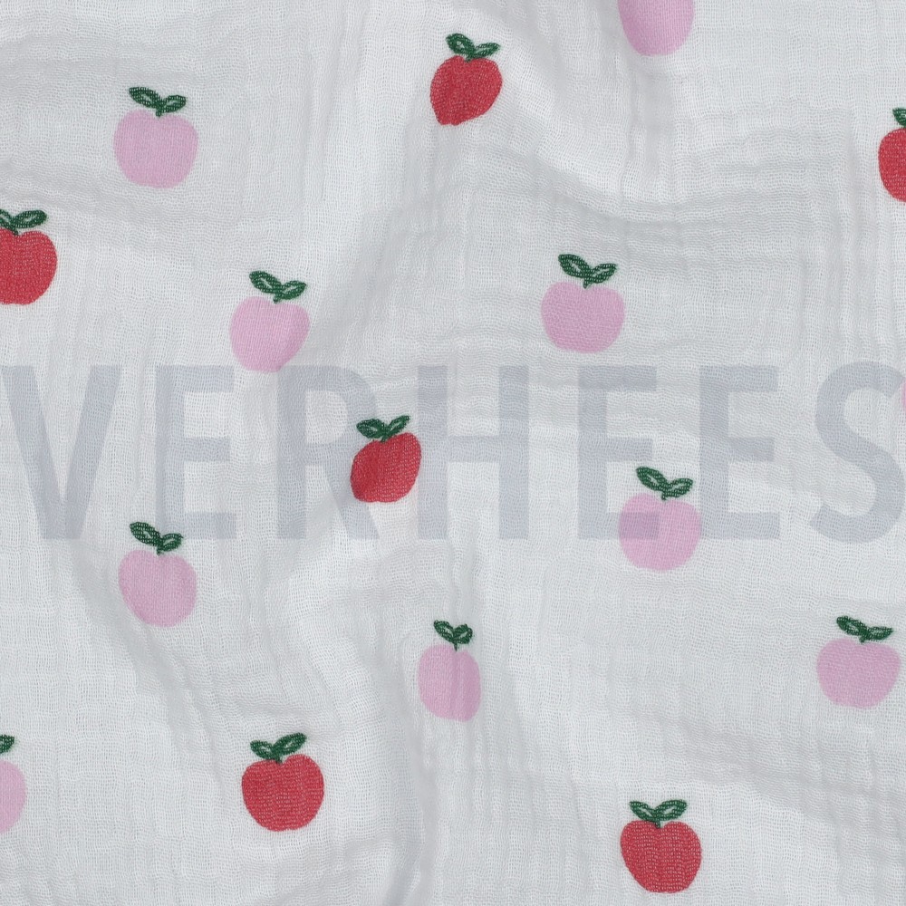 DOUBLE GAUZE FRUITS WHITE #7