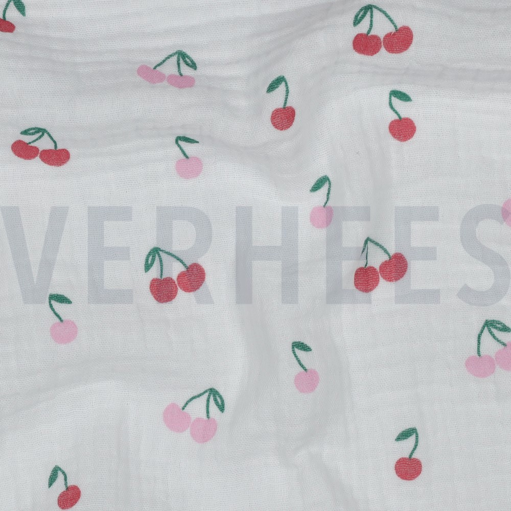 DOUBLE GAUZE FRUITS WHITE #7