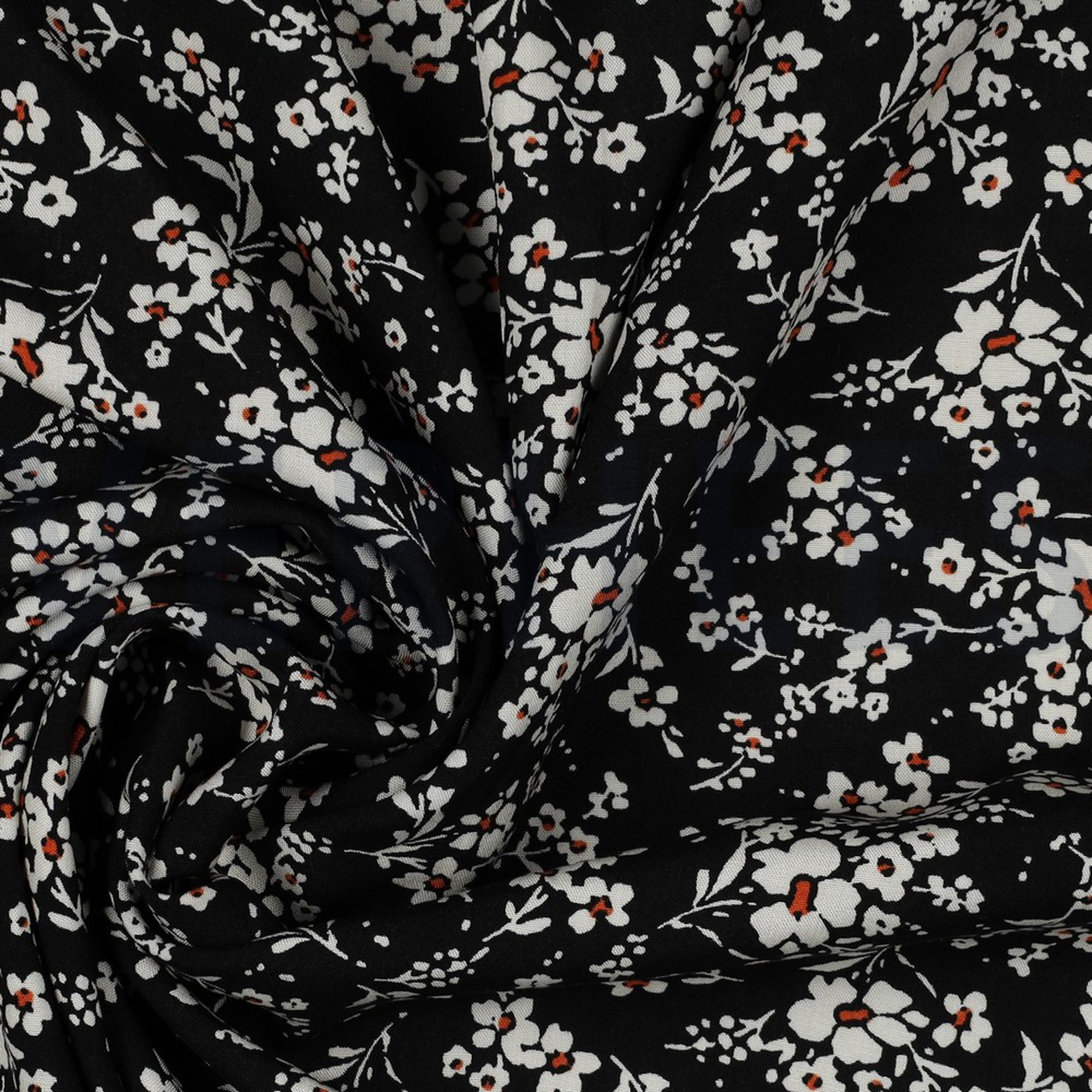 VISCOSE RADIANCE KLEINE BLOEMEN ZWART (high resolution) #2