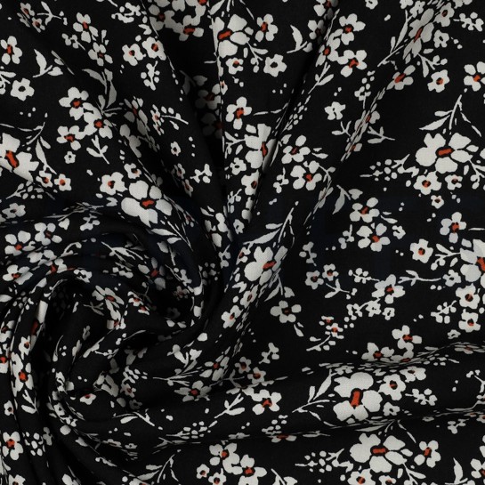 VISCOSE RADIANCE KLEINE BLOEMEN ZWART #7