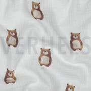 DOUBLE GAUZE GOTS DIGITAL ANIMALS WHITE (thumbnail) #2