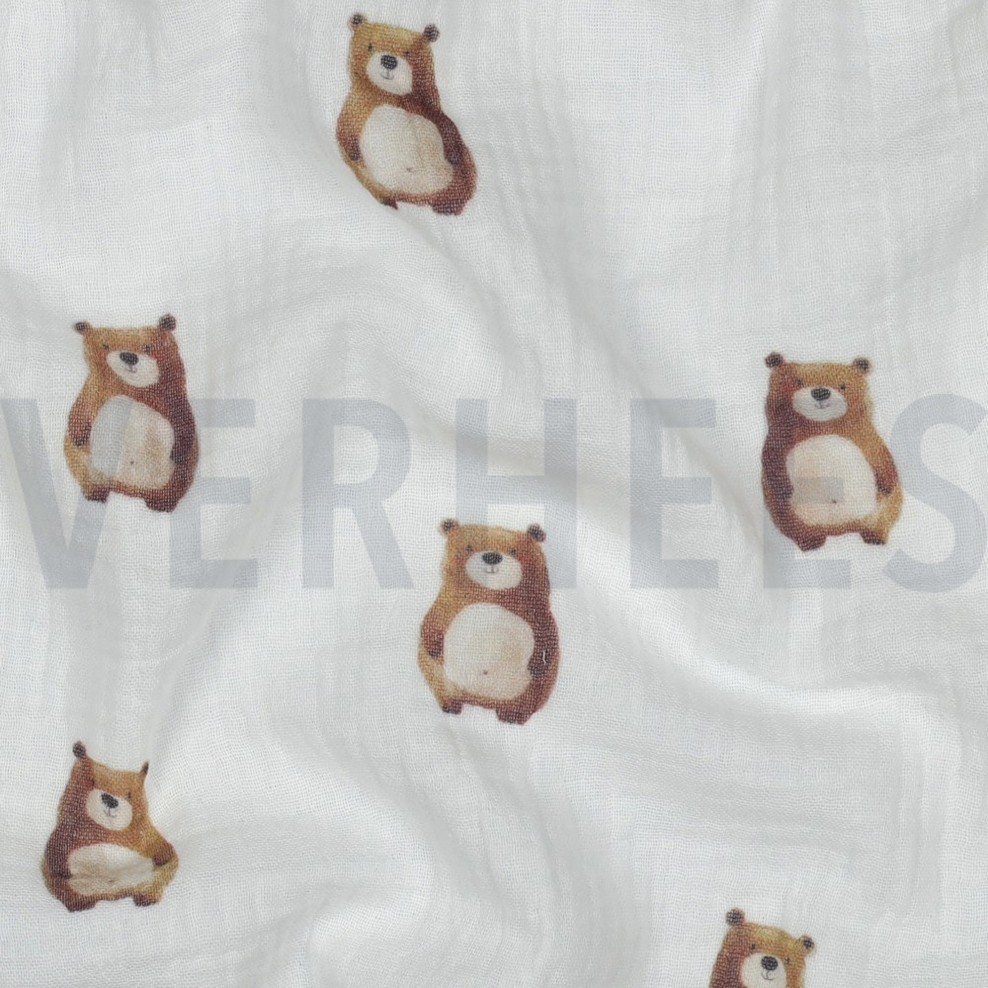 DOUBLE GAUZE GOTS DIGITAL ANIMALS WHITE (high resolution) #2