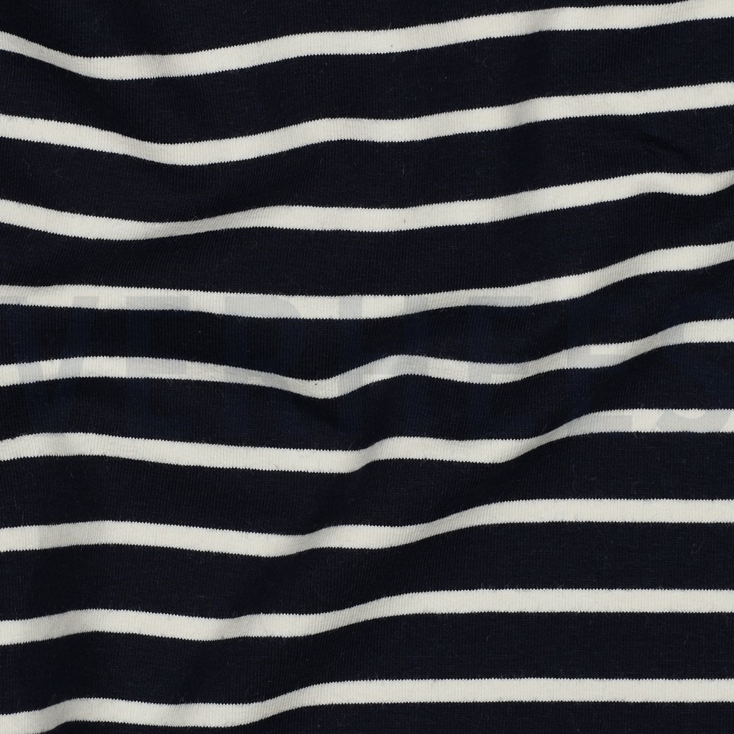 FRENCH TERRY YARN DYED STRIPES NAVY/ECRU #7