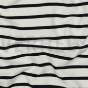 FRENCH TERRY GARENGEVERFD STREPEN ÉCRU/DONKERBLAUW (thumbnail) #2