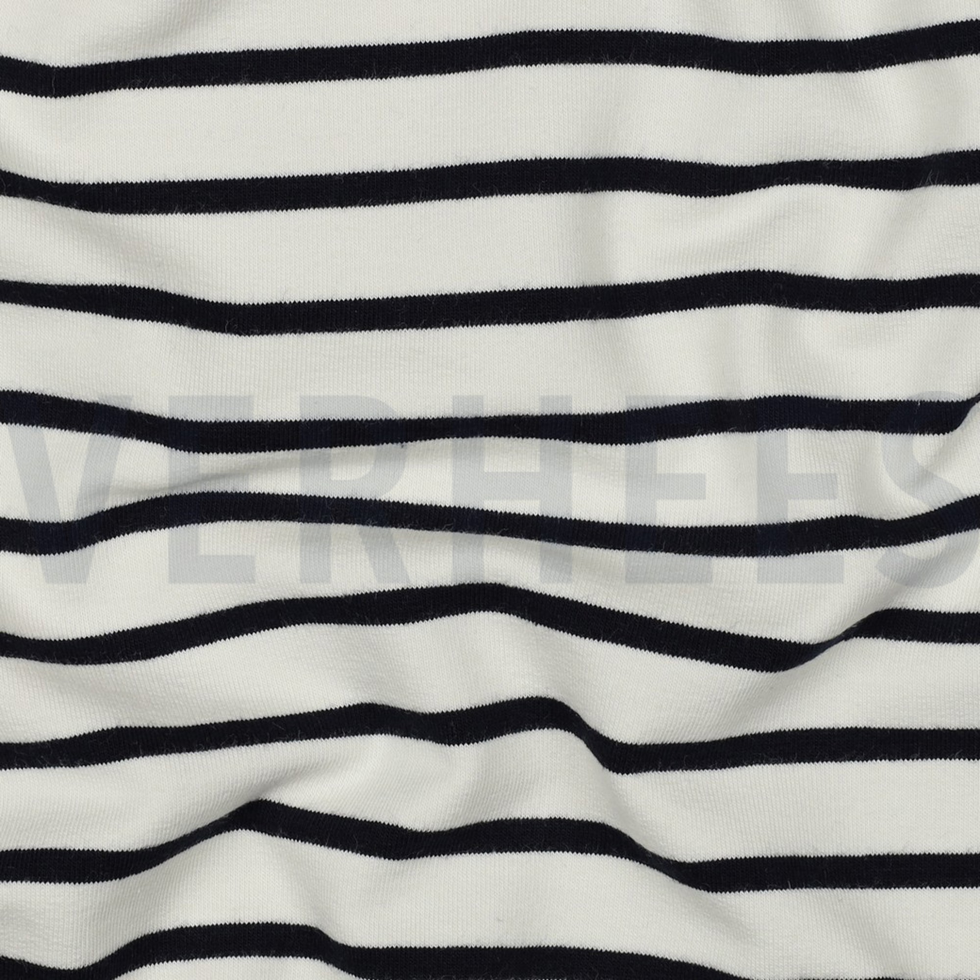 FRENCH TERRY GARENGEVERFD STREPEN ÉCRU/DONKERBLAUW (high resolution) #2