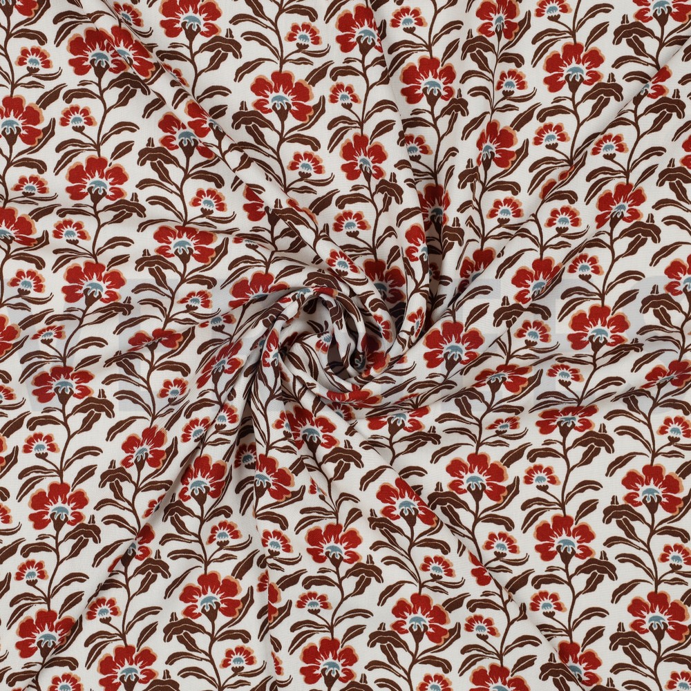 VISCOSE RADIANCE FLOWERS OFF WHITE #7