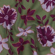 LINEN VISCOSE FLOWERS GREEN (thumbnail) #2