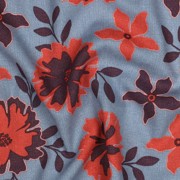 LIN VISCOSE FLEURS BLEU (thumbnail) #2
