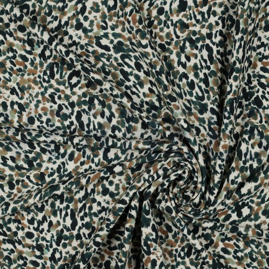 LINEN JERSEY DIGITAL LEOPARD PRINT GREEN #7