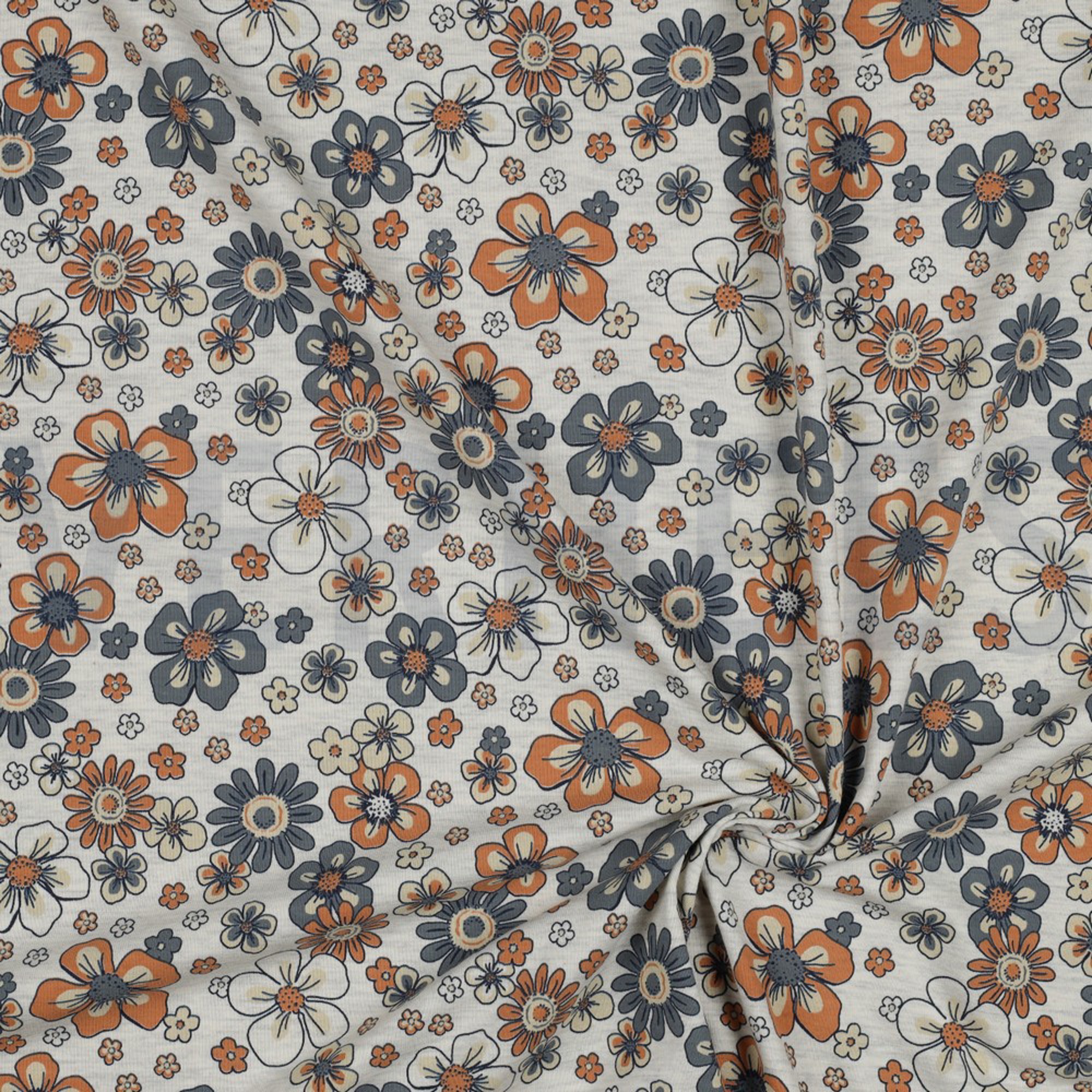 JERSEY MELANGE FLOWERS ECRU (high resolution) #2