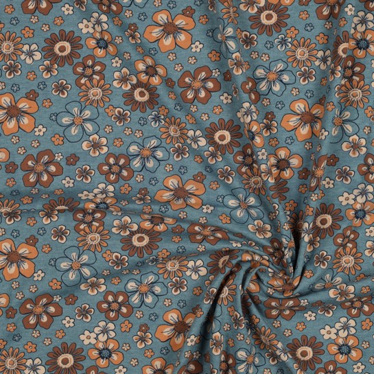 JERSEY MELANGE BLOEMEN ROOKBLAUW #7